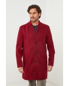 Manteau mi-long Mao Bordeaux