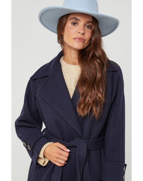Cappotto lungo con patta Claire Marine