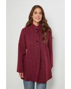 Manteau mi-longcol montant Karen Bordeaux