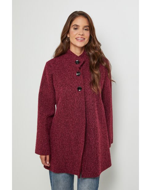 Manteau mi-longcol montant Karen Bordeaux