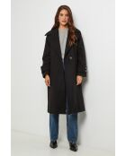 Manteau long col rabat Claire Noir
