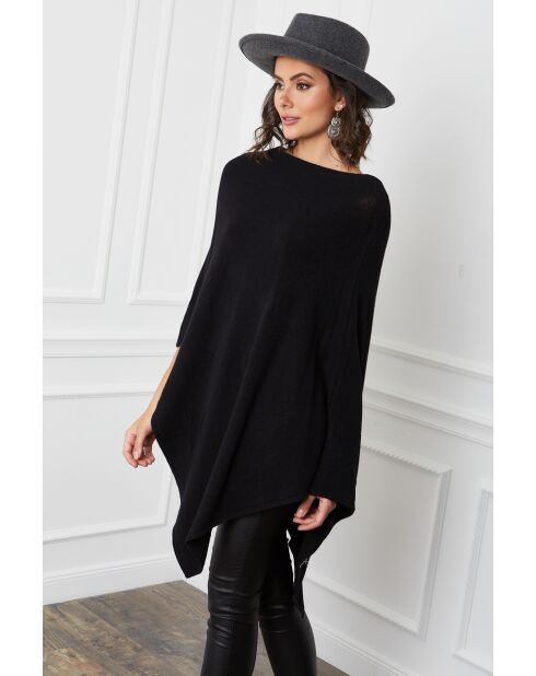 Poncho en Cachemire mélangé Fano Noir