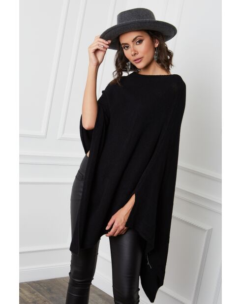 Poncho en Cachemire mélangé Fano Noir