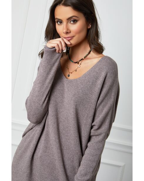 Pull en Cachemire mélangé Beder taupe