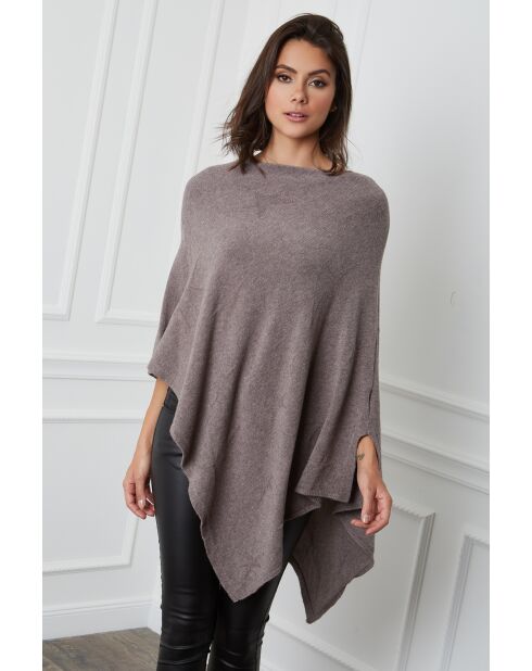 Poncho en Cachemire mélangé Fano Taupe