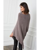 Poncho en Cachemire mélangé Fano Taupe