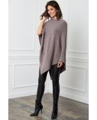 Poncho en Cachemire mélangé Fano Taupe