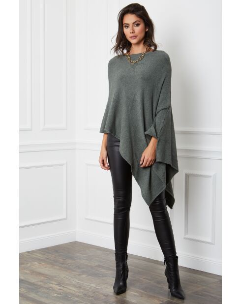 Poncho en Cachemire mélangé Fano Kaki
