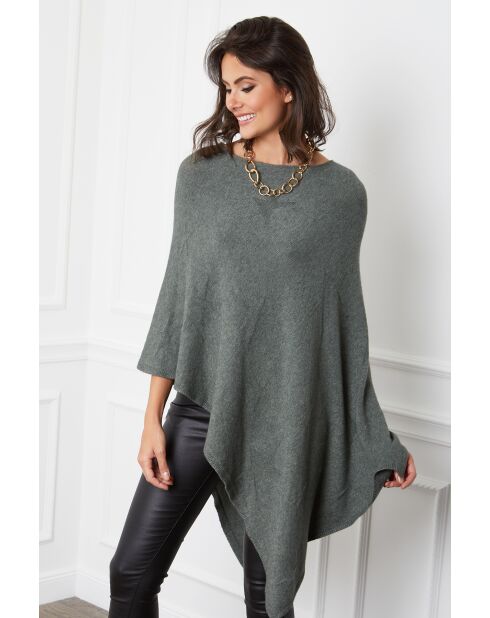 Poncho en Cachemire mélangé Fano Kaki