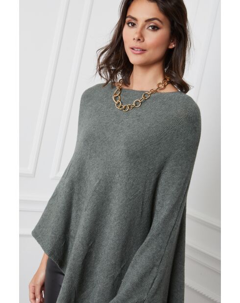 Poncho en Cachemire mélangé Fano Kaki