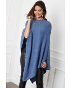 Poncho en Cachemire mélangé Fano Indigo