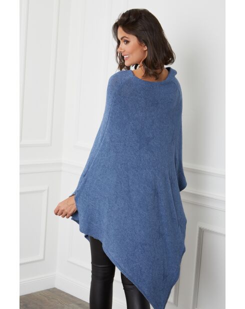 Poncho en Cachemire mélangé Fano Indigo