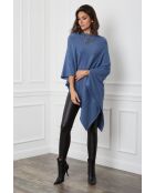 Poncho en Cachemire mélangé Fano Indigo