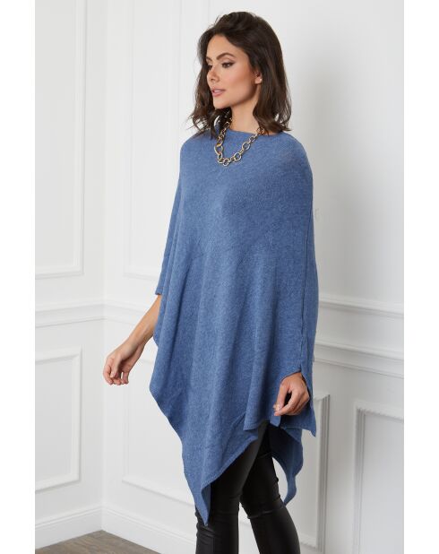 Poncho en Cachemire mélangé Fano Indigo
