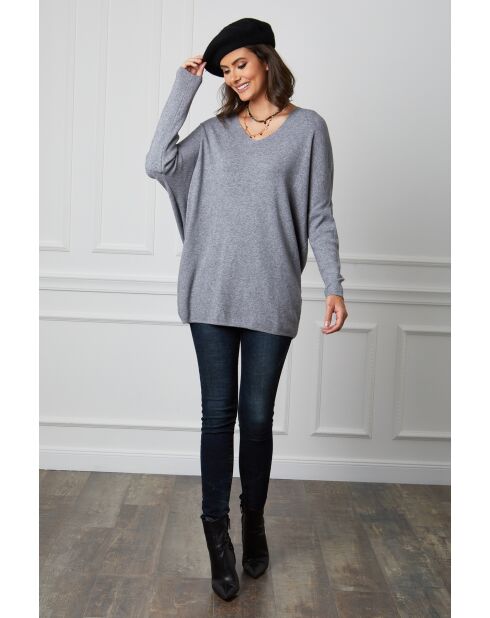 Pull en Cachemire mélangé Beder gris