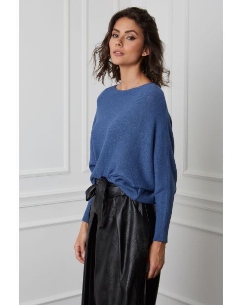 Pull en Cachemire mélangé Dragor Indigo