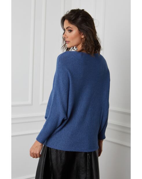 Pull en Cachemire mélangé Dragor Indigo