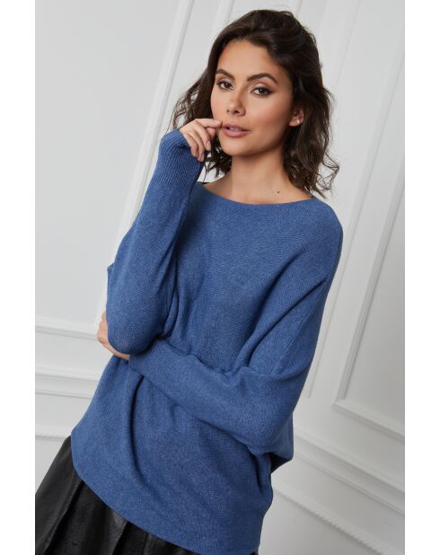 Pull en Cachemire mélangé Dragor Indigo