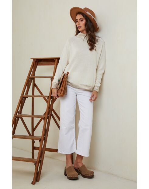 Pull en Laine mélangée Csepreg Écru