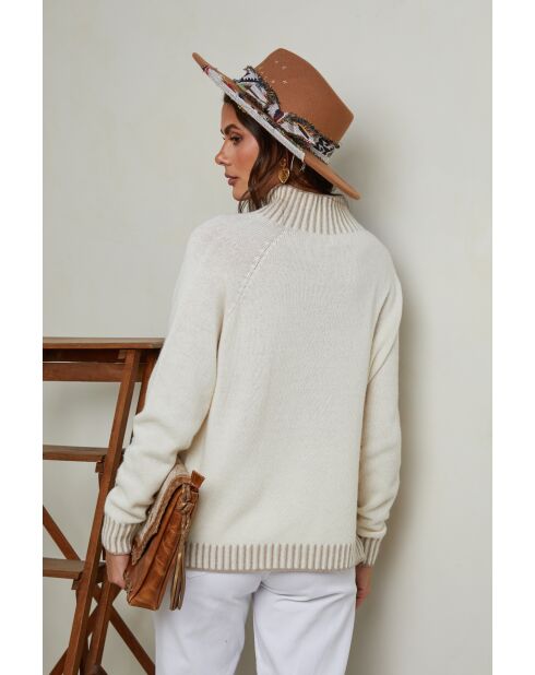 Pull en Laine mélangée Csepreg Écru