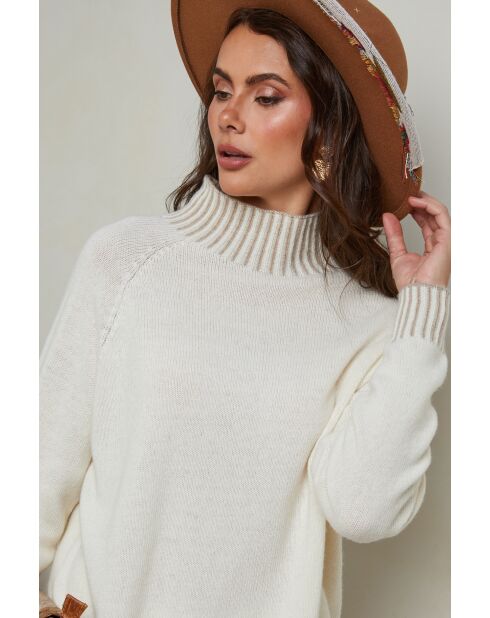 Pull en Laine mélangée Csepreg Écru