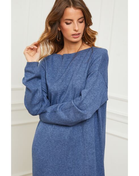 Robe en Cachemire mélangé Fastidius Indigo