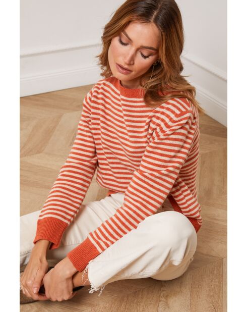 Pull en Cachemire mélangé Astrobal Orange/Beige