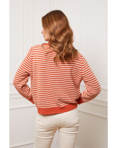Pull en Cachemire mélangé Astrobal Orange/Beige
