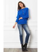 Pull en Cachemire mélangé Dragor Bleu Roi