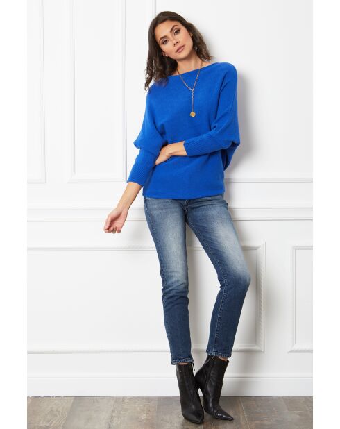 Pull en Cachemire mélangé Dragor Bleu Roi