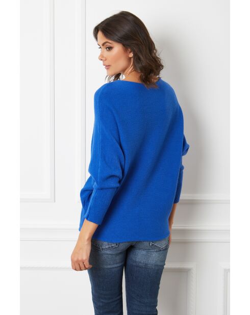 Pull en Cachemire mélangé Dragor Bleu Roi