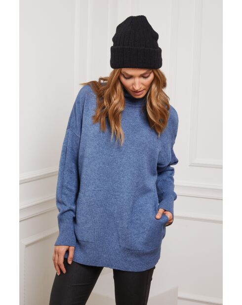 Pull en Cachemire mélangé Kaboul Indigo