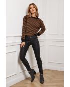 Pull en Cachemire mélangé Astrobal Noir/Camel