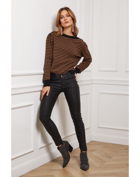 Pull en Cachemire mélangé Astrobal Noir/Camel