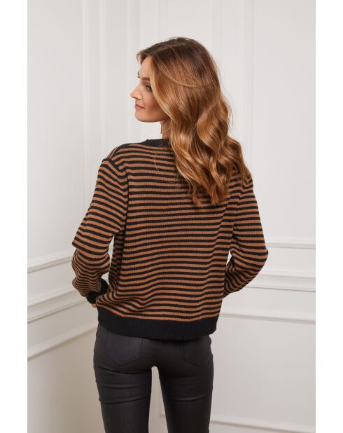 Pull en Cachemire mélangé Astrobal Noir/Camel