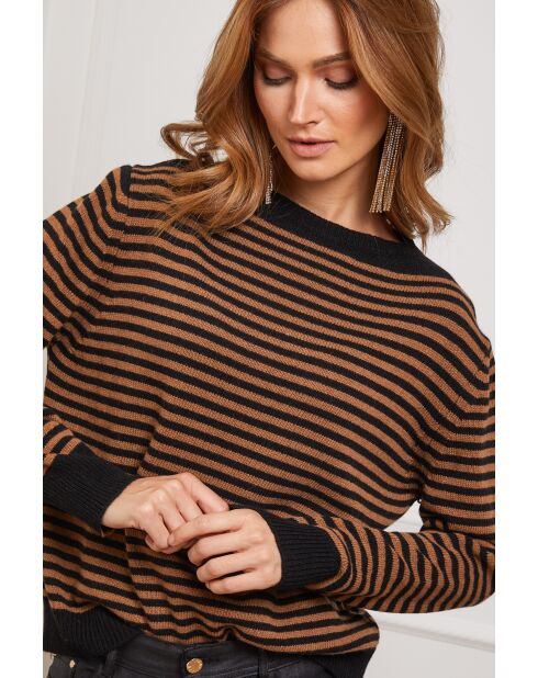 Pull en Cachemire mélangé Astrobal Noir/Camel