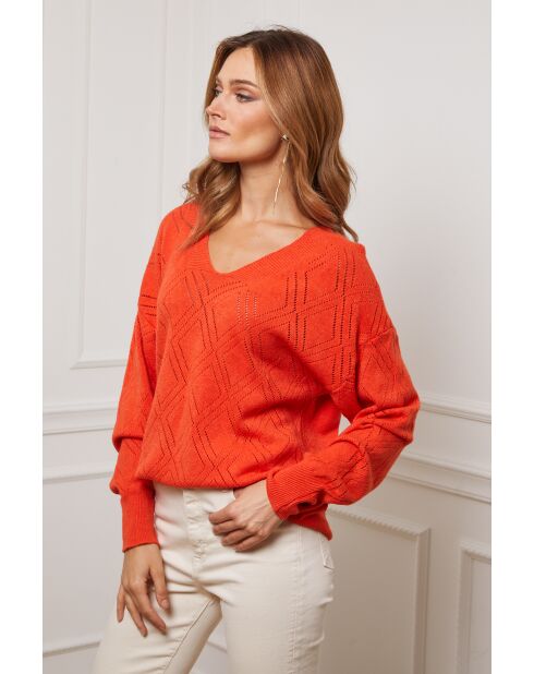 Pull en Cachemire mélangé Chola Orange