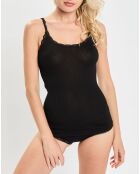 Débardeur bretelles fines contours dentelle noir