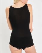 Débardeur bretelles fines contours dentelle noir