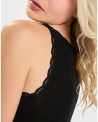 Débardeur bretelles fines contours dentelle noir