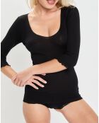 T-Shirt manches 3/4 col rond noir