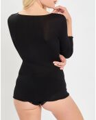 T-Shirt manches 3/4 col rond noir