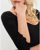 T-Shirt manches 3/4 col rond noir