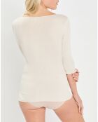 T-Shirt manches 3/4 col rond blanc