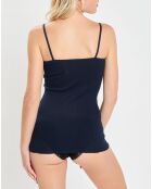 Débardeur bretelles fines bleu marine