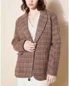 Veste en Laine mélangée Babysham à carreaux beige