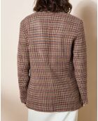 Veste en Laine mélangée Babysham à carreaux beige