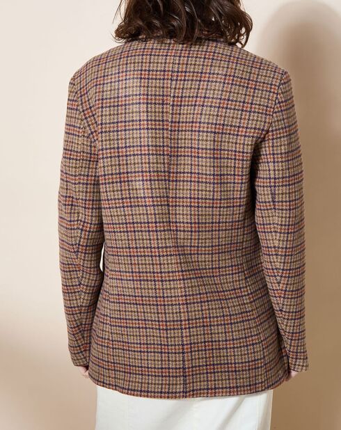 Veste en Laine mélangée Babysham à carreaux beige