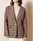 Veste en Laine mélangée Babysham à carreaux beige