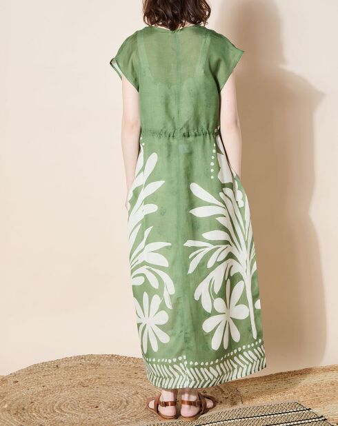 Tunique longue en Lin mélangé Loisir verte